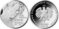 20 Euro Sophie Scholl Deutschland 2021