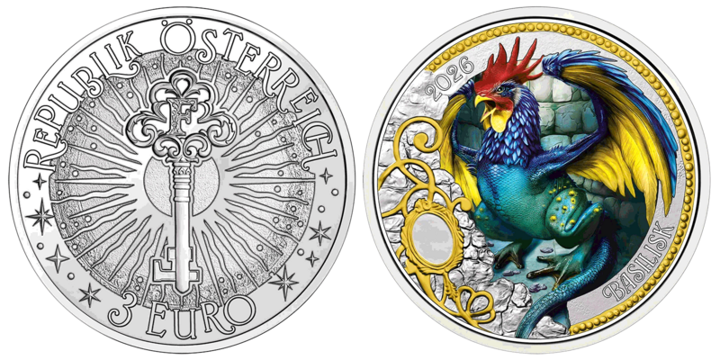 3 Euro Basilisk Österreich 