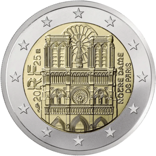 2 Euro Notre Dame Frankreich 2025