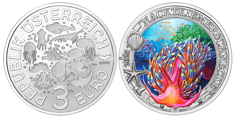 3 Euro Nacktkiemerschnecke Österreich 