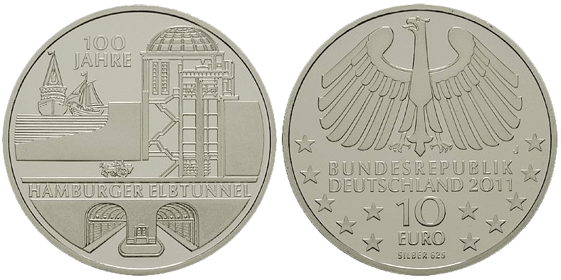 10 Euro Elbtunnel Deutschland 