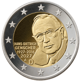 2 Euro Genscher Deutschland 2027
