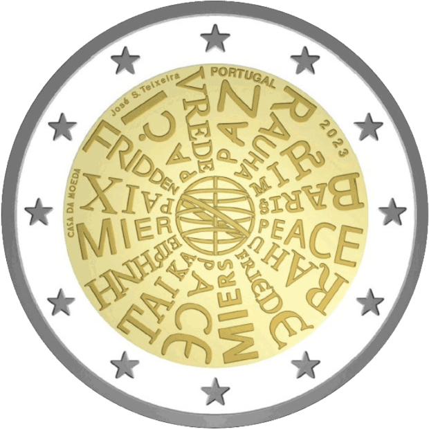2 Euro Commemorative Coin Portugal 2023 World Youth Day – UNC Bi-Metallic, Uncirculated