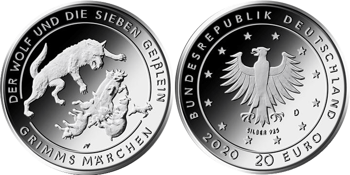 20 Euro Wolf 7 Geißlein Deutschland 