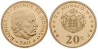 20 Euro Fürst Rainier  2002